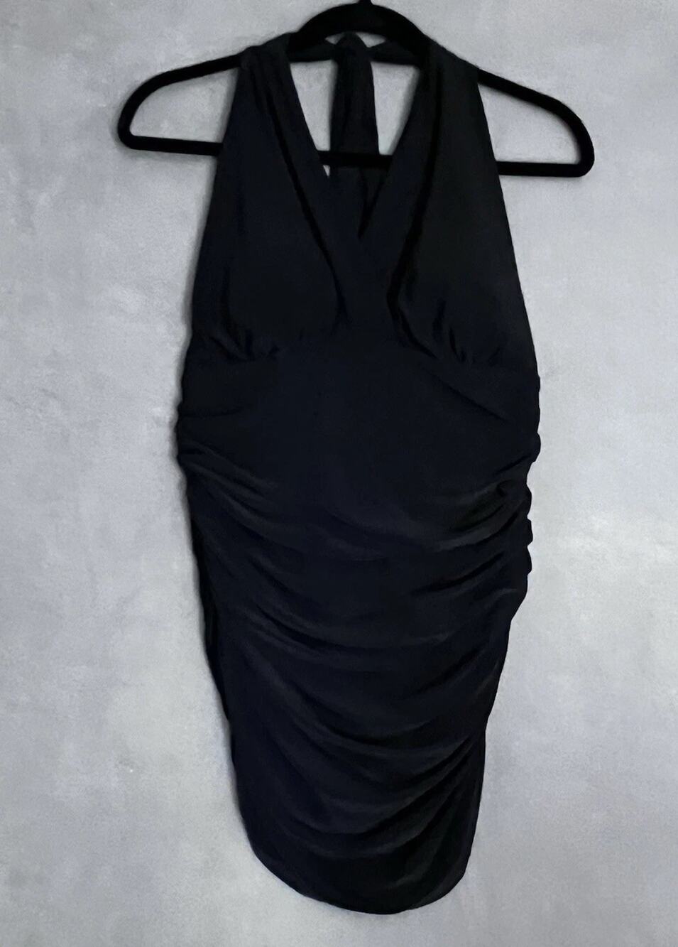 Miraclesuit Magicsuit Black Ruched Halter One Piece Swimsuit Sz 10 Tummy Control